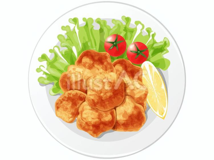 鶏の唐揚げ 鶏の唐揚げ,唐揚げ,揚げ物のイラスト素材