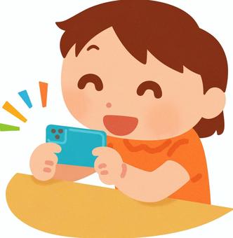 Illustration, people, smartphone, children, 