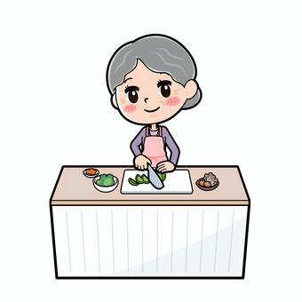 Senior woman purple dish vegetable cut, female, people, cuisine, JPG, PNG and EPS