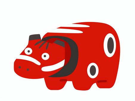 赤べこ 赤べこ,年賀状,張り子,牛,丑,干支,民芸品,縁起物,迎春,魔避けのイラスト素材
