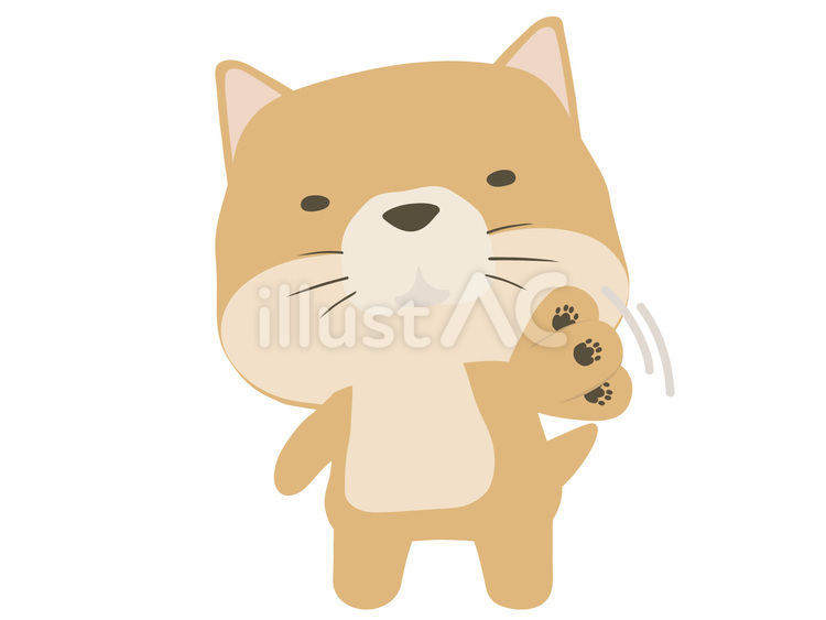 手を振る_犬 手,振る,犬のイラスト素材