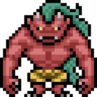 鬼（ドット絵） 鬼,ドット,絵,モンスター,怪物,妖怪,化け物,ゲーム,ピクセルアート,レトロのイラスト素材