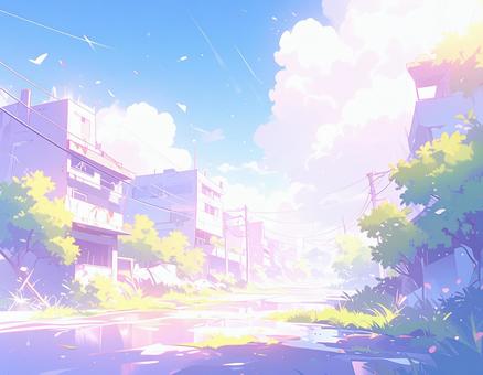 植物が生い茂る廃墟の街3