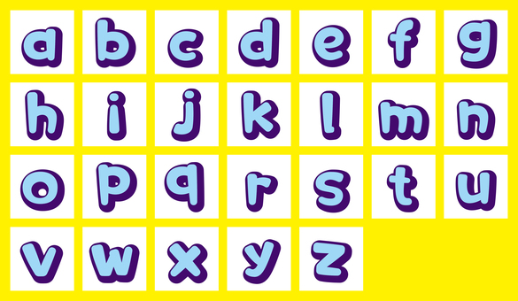 丸レトロ文字立体影　アルファベット小文字 フォント,文字,丸文字,角丸,影,立体影,袋文字,フチ文字,立体,レトロのイラスト素材