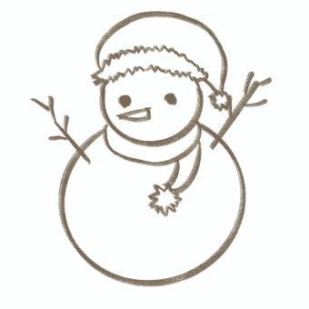 雪だるま(サンタ) 雪だるま(サンタ) 雪だるま,雪,毛糸,毛糸の帽子,マフラー,手袋,ゆきだるま,冬,12月,1月のイラスト素材