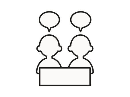 看板を持つ人物２人　素材 人,人物,吹き出し,発言,２人,看板,案内,案内板,白看板,プラカードのイラスト素材