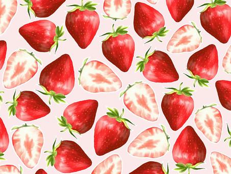 苺背景 苺,果物,フルーツ,可愛い,美味しい,甘酸っぱい,ピンク,赤,半分,丸ごとのイラスト素材