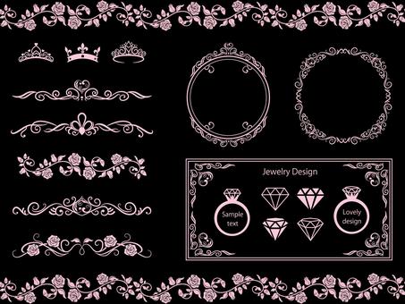 Elegant antique illustration set, frame, vintage, elegant, JPG, PNG and AI