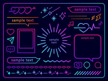 ネオングラデあしらいセット2