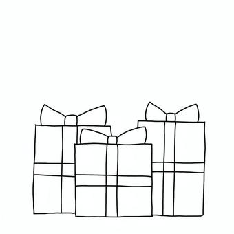 プレゼント 線画塗り絵 プレゼント 線画塗り絵 プレゼント,贈り物,クリスマス,誕生日,お祝い,線画,塗り絵,手書きのイラスト素材
