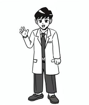 白衣を着たイケメンの医師 白衣,イケメン,職業,仕事,医者,医師,ドクターのイラスト素材
