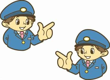 指差し確認する鉄道員