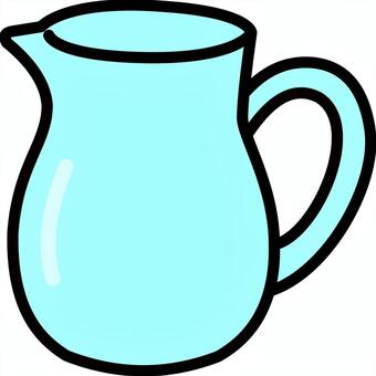 青のピッチャーです。 ピッチャー,シンプル,水差し,ポット,水筒,キッチン,雑貨,容器,水飲み,水入れのイラスト素材