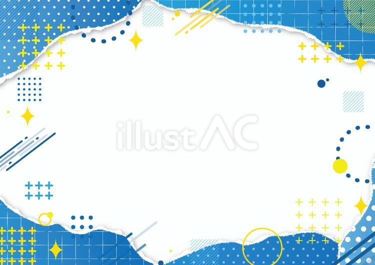 爽やかな紙の切れ端と幾何学図形の背景素材 幾何学,図形,円のイラスト素材