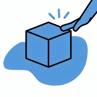 冷たい 冷たい,水色,氷,立方体,手,触るのイラスト素材