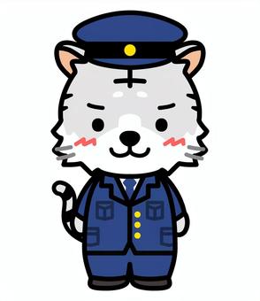 Illustration, a policeman, tiger, policeman, 