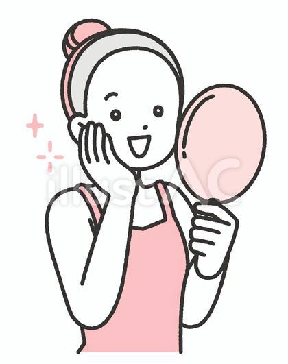 肌の調子が良くて喜ぶ女性