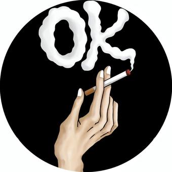 喫煙OK 煙草を持つ手 背景黒 喫煙OK 煙草を持つ手 背景黒 タバコ,喫煙,ok,手,マーク,煙,ロゴ,アイコンのイラスト素材