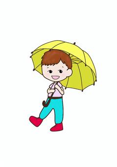 イラスト208 傘をさした少年 イラスト208 傘をさした少年 イラスト,少年,子供,傘,雨,レイン,傘をさす,梅雨,人,人物のイラスト素材