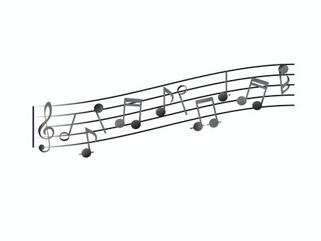かわいい黒色五線譜 かわいい黒色五線譜 音符,楽譜,おしゃれ,五線譜,ト音記号のイラスト素材