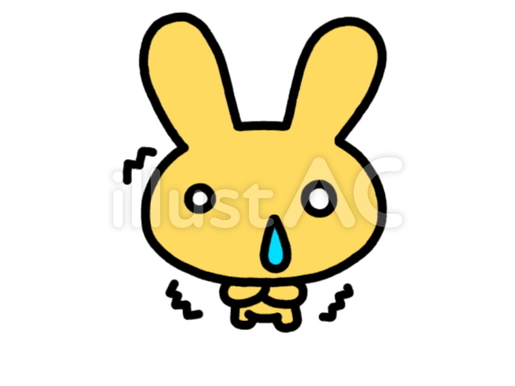 うさぎちゃん　鼻水　黄 うさぎ,風邪,鼻水のイラスト素材