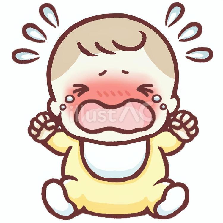 泣き出す赤ちゃん 赤ちゃん,夜泣き,泣くのイラスト素材