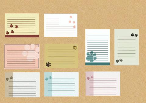 Simple paws stationery set with transparency, stationery, letter, set, JPG and PNG