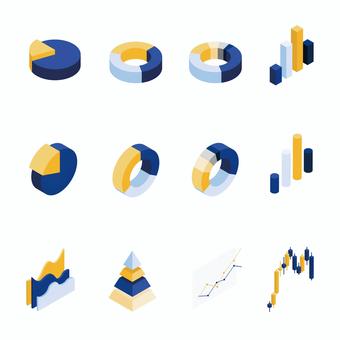 グラフ_セット_アイソメトリック グラフ_セット_アイソメトリック グラフ,アイソメトリック,セット,円グラフ,ドーナツ,棒グラフ,円柱,チャート,比較,三角錐のイラスト素材