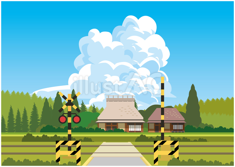 日本の夏の田舎風景 夏,夏季,自然のイラスト素材