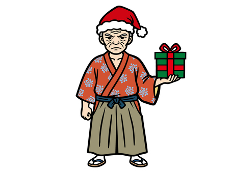 サンタコスの松永久秀 クリスマス,松永久秀,松永弾正,松永,弾正,久秀,大名,大和国,梟雄,信貴山城のイラスト素材