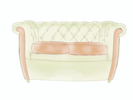 ソファ ソファ ソファ,家具,椅子,アイボリー,生成り色,クッション,ふかふか,ふんわり,優しい,柔らかいのイラスト素材