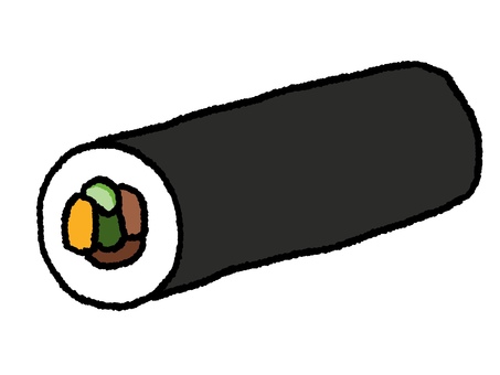 恵方巻き 恵方巻き,節分,太巻き,食べ物,和食,きゅうり,たまご,椎茸,かんぴょう,日本の行事のイラスト素材