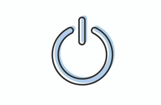 青い電源　アイコン 電源,パソコン,アイコン,pc,電化製品,家電,起動,スマホ,機器,入れるのイラスト素材