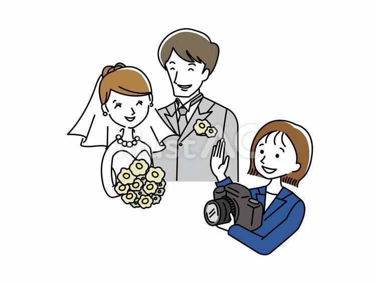 ウエディング前撮撮影_女性カメラマン 女性,カメラマン,カメラのイラスト素材