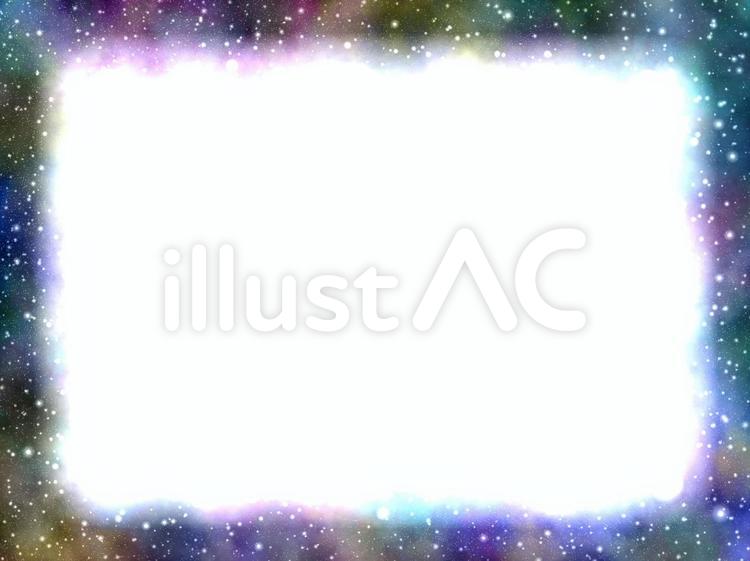 虹色の宇宙フレーム 宇宙,星空,夜空のイラスト素材