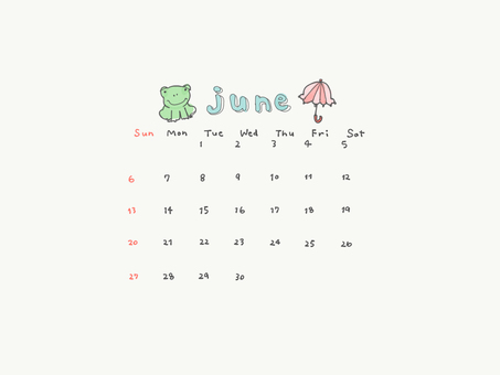 June handwritten calendar, JPG, PNG and AI June handwritten calendar, , JPG, PNG and AI