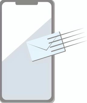 スマホ　メール受信 スマートフォン,メール,メール受信,手紙,連絡,送受信,携帯電話,スマホ,電子機器,通信機器のイラスト素材