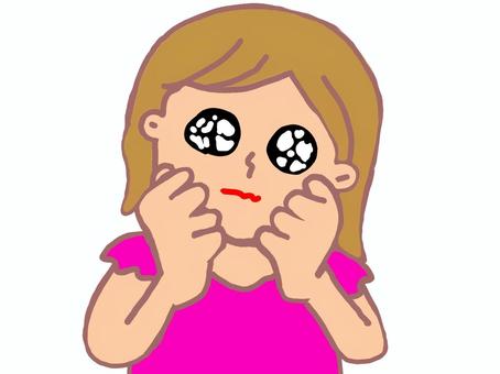 うるうるする女性のイラスト うるうる,女性,あざとい,ぶりっ子,女の子,人物,仕草,かわいいのイラスト素材