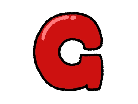 アルファベット　G g,アルファベット,文字,大文字,英語,赤,シンプル,挿絵,素材,ゆるいのイラスト素材