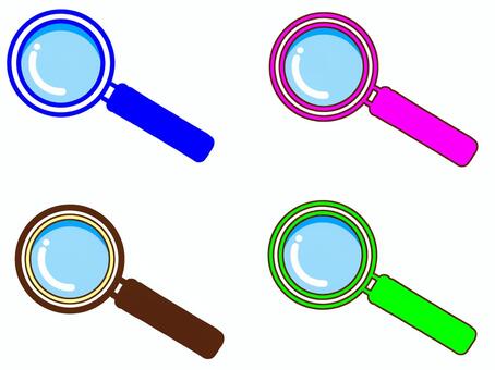 Four magnifying glasses set, , JPG and PNG