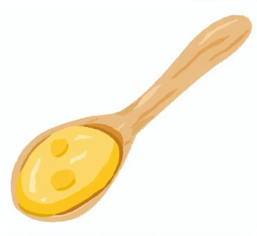 木製のスプーンですくったコーンスープ コーンスープ,コーンポタージュ,スプーン,掬う,乗る,飲む,食器,木製,スープ,コーンのイラスト素材
