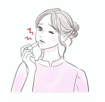 唇の荒れが気になる女性 美容,人物,保湿,肌,女性,化粧水,美肌,スキンケア,キレイ,可愛いのイラスト素材