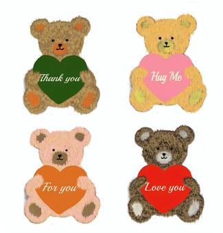 Plush toy set with teddy bear message, Plush toy set with teddy bear message, plush doll, teddy bear, bear,