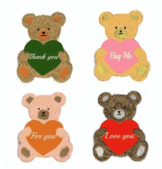 Plush toy set with teddy bear message, plush doll, teddy bear, bear, JPG, PNG and AI