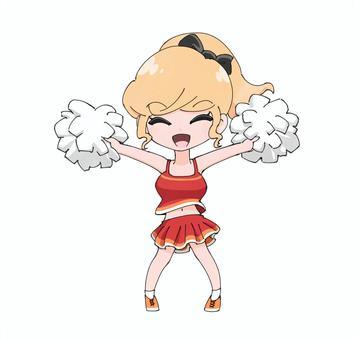ポーズするチアガール3 ポーズするチアガール3 チアガール,cheerleader,cheer,女の子,女子,女性,学生,学園祭,運動会,夏のイラスト素材