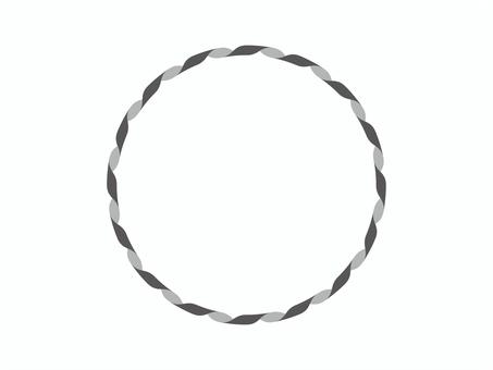 リボンのフレーム（ねじれ・円・細）03 リボン,フレーム,枠,ねじれ,円,マーク,シンプルのイラスト素材