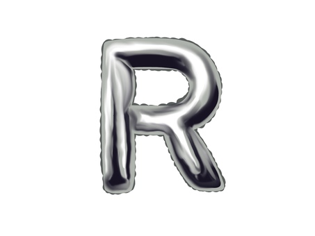 バルーン文字Rシルバー アルファベット,バルーン文字,風船,文字,かわいい,alphabet,rのイラスト素材
