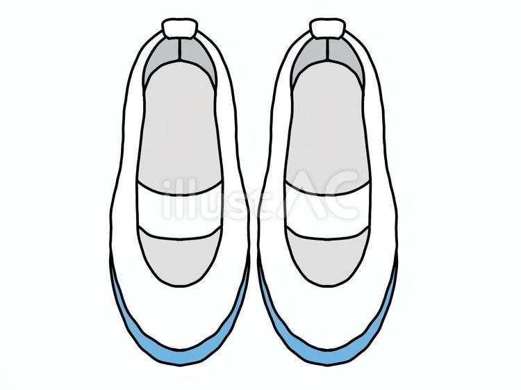 真上から見た学校用上履き うわばき,学校,小学校のイラスト素材