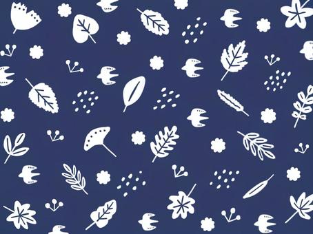 シンプルな植物と鳥の背景 自然,植物,葉,花,鳥,森,林,木,樹木,ボタニカルのイラスト素材