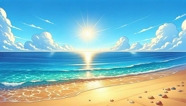 Illustration, sea, gentle, wave, 